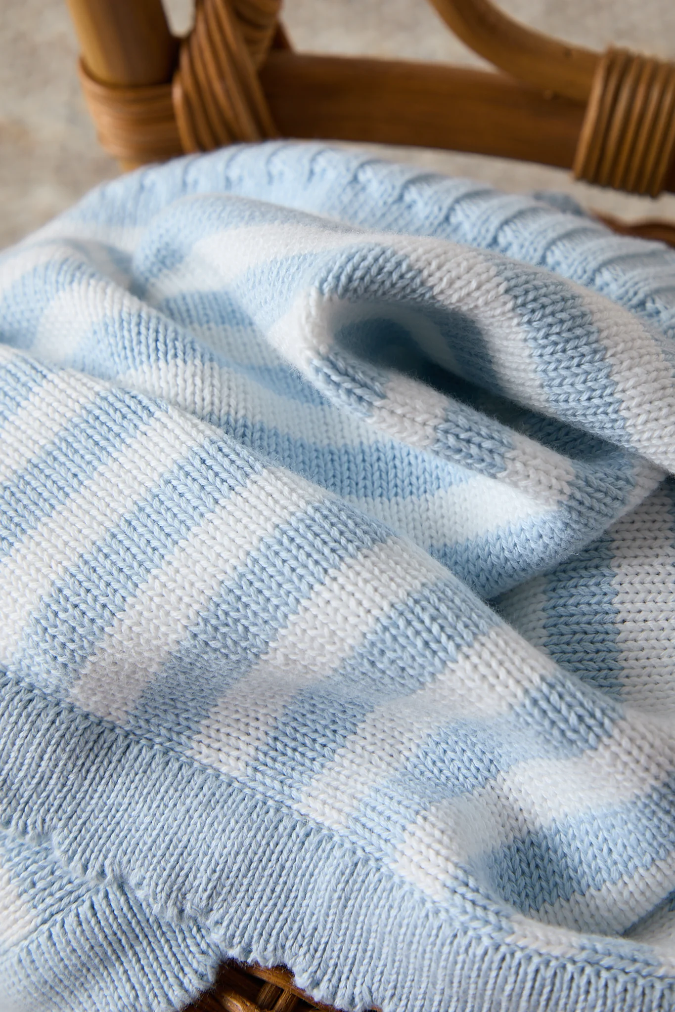 Foxford Blue Stripe Cotton Baby Blanket - Image 10