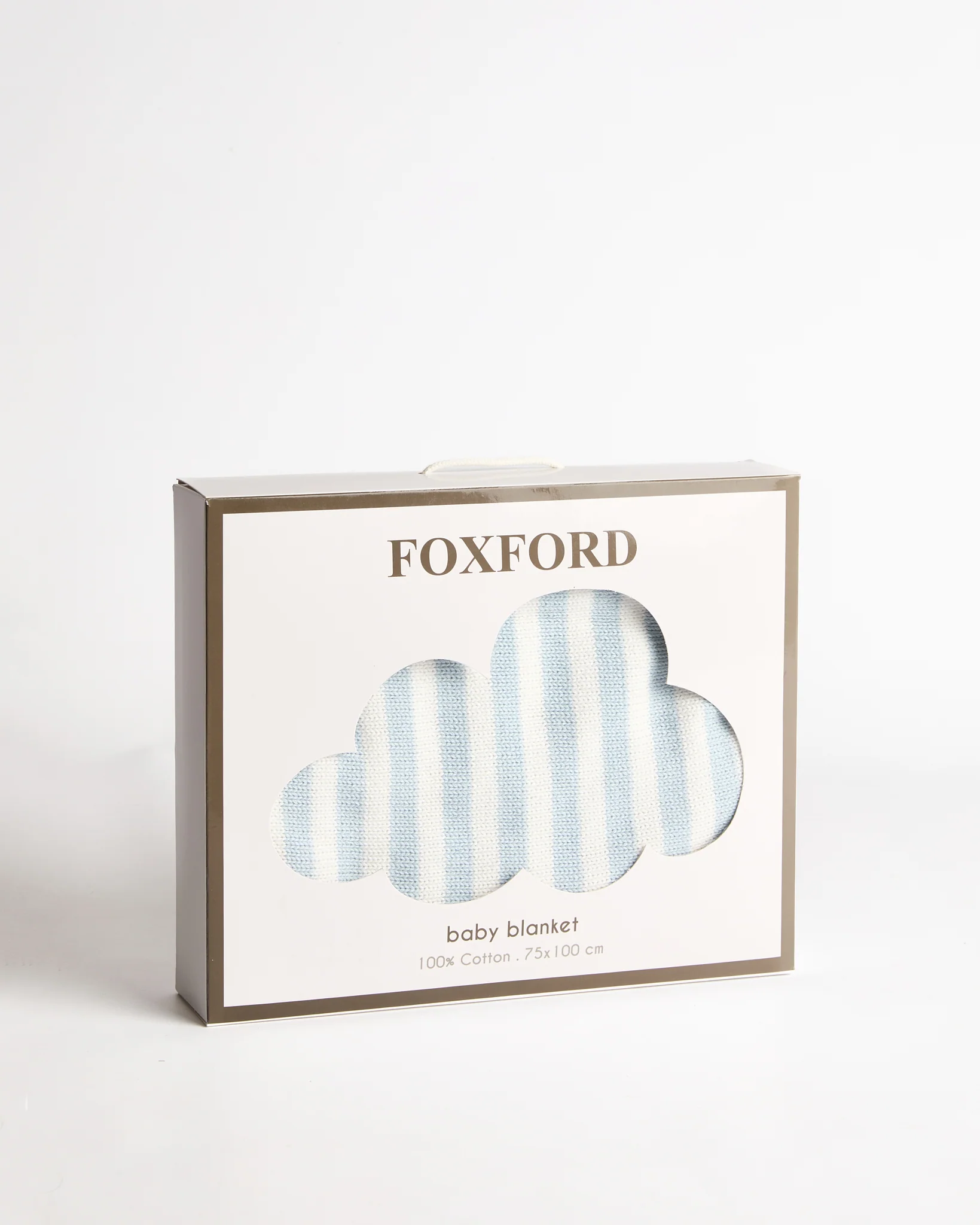 Foxford Blue Stripe Cotton Baby Blanket - Image 3