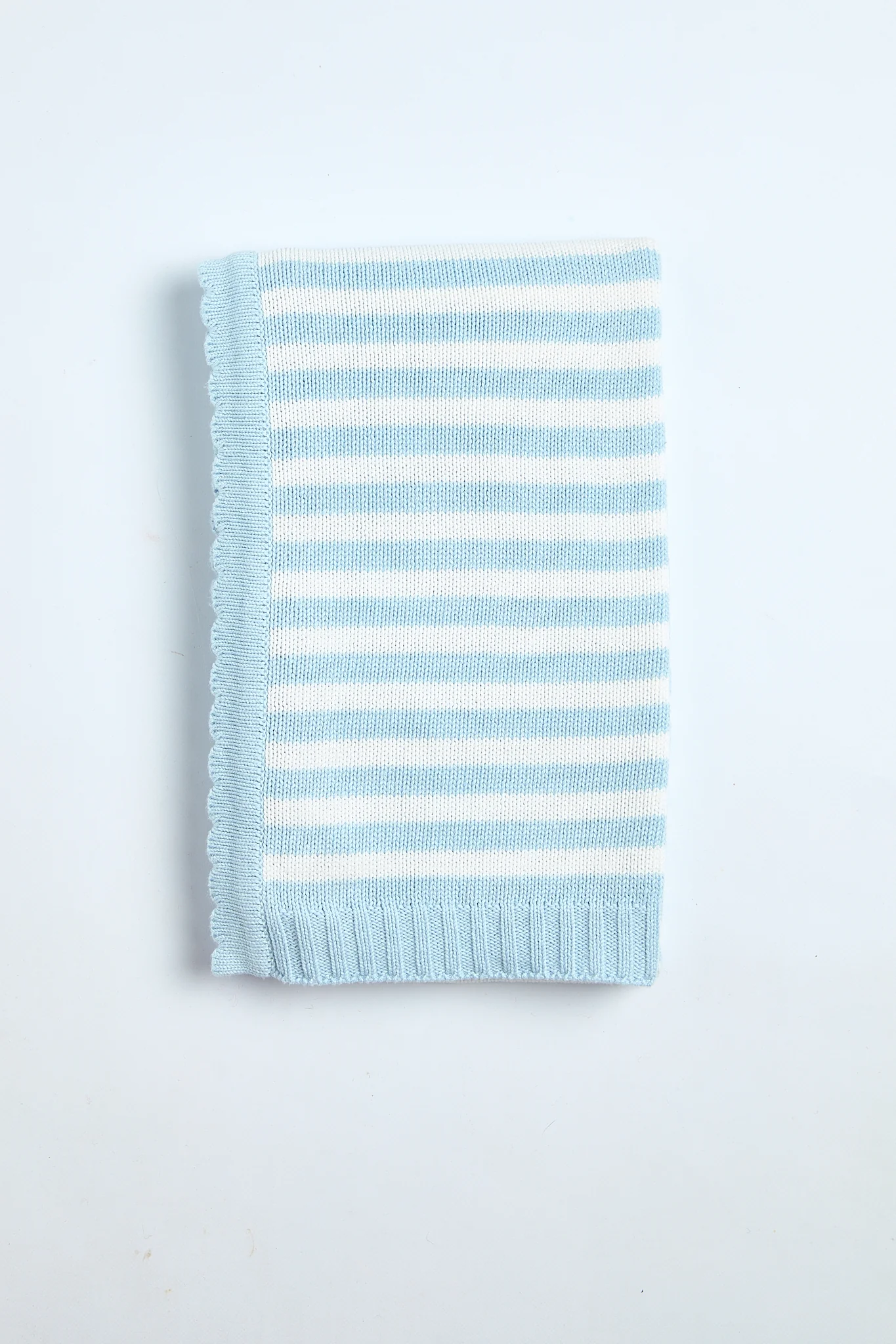 Foxford Blue Stripe Cotton Baby Blanket - Image 4
