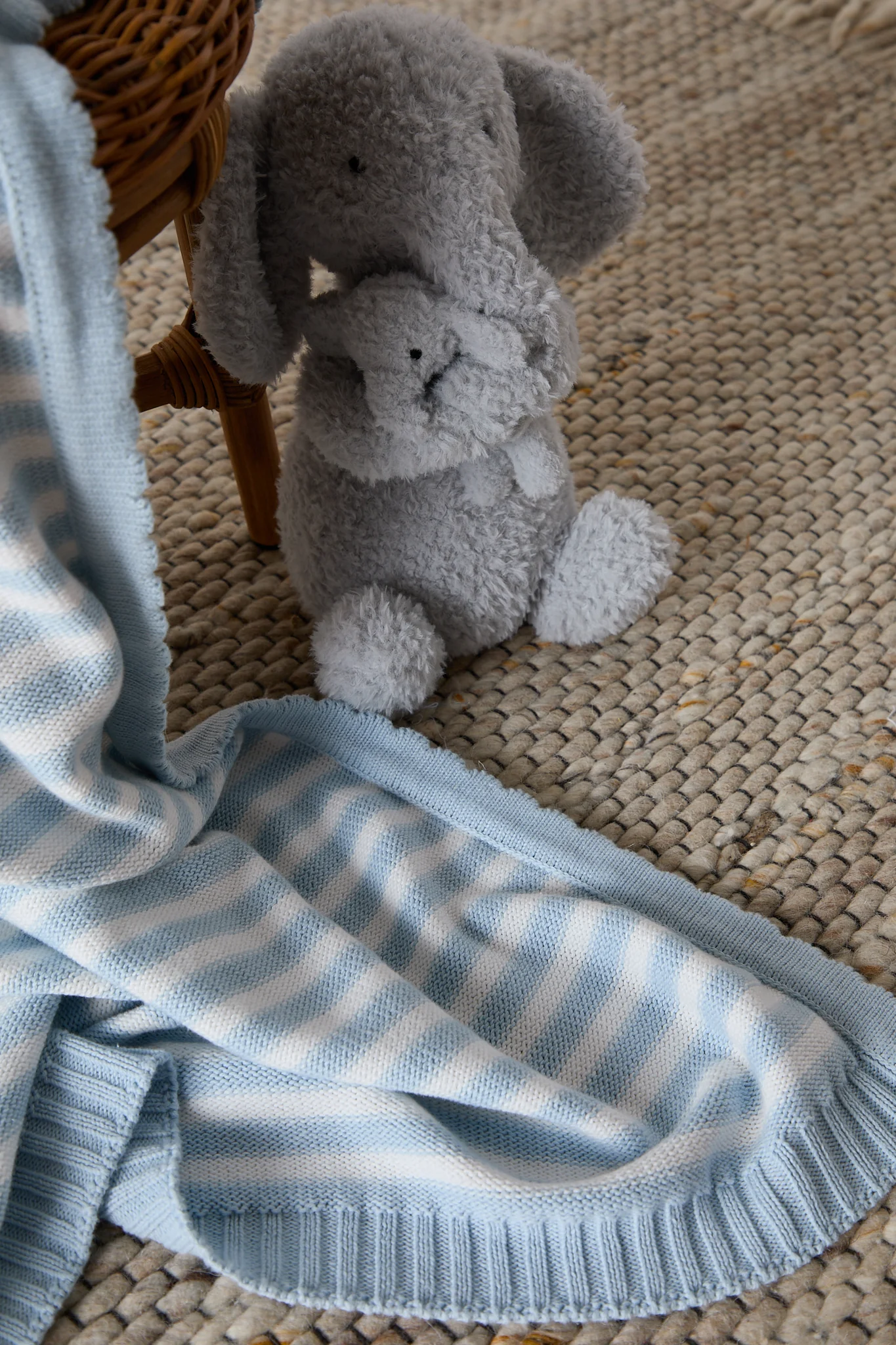 Foxford Blue Stripe Cotton Baby Blanket - Image 8