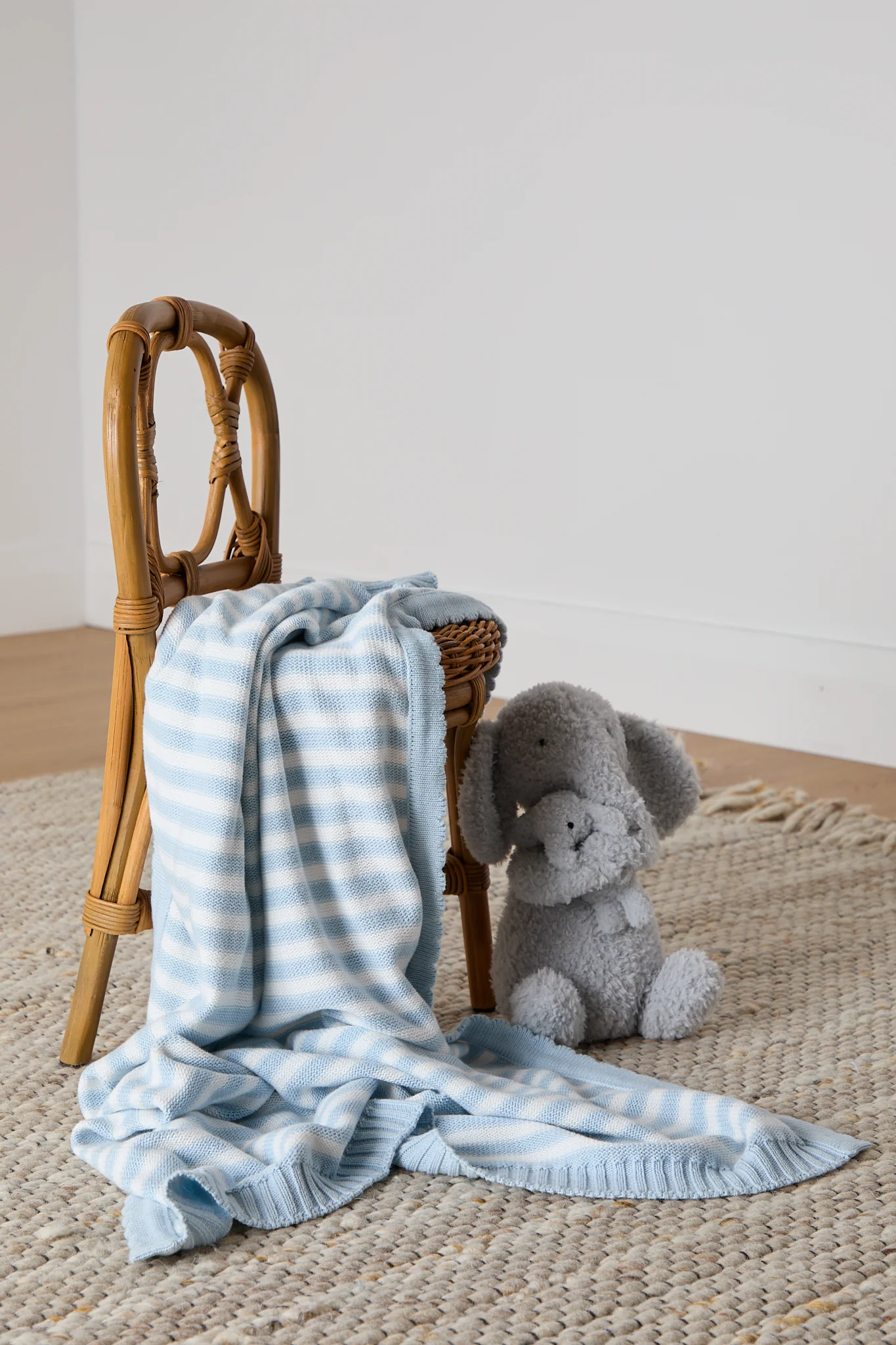 Foxford Blue Stripe Cotton Baby Blanket - Image 9