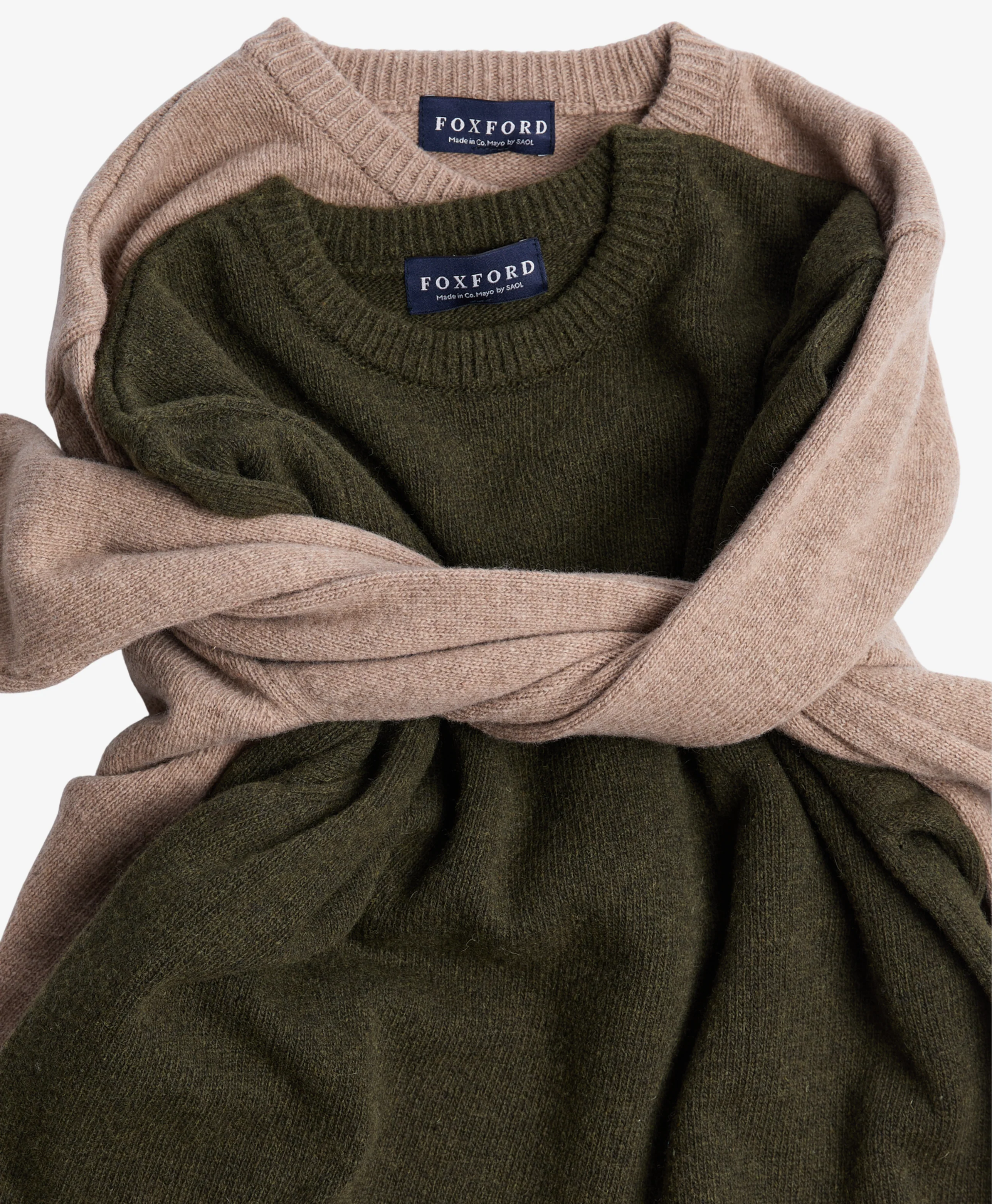 Foxford Brown Lambswool Round Neck - Image 4