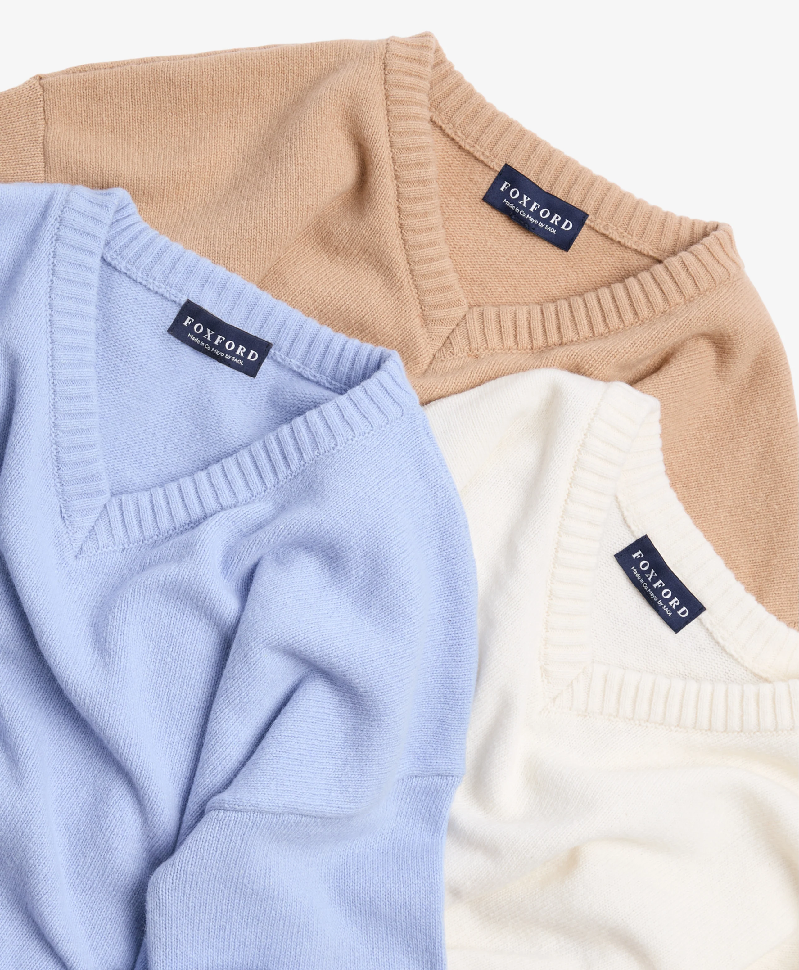 Foxford Classic Camel Lambswool V-Neck - Image 3