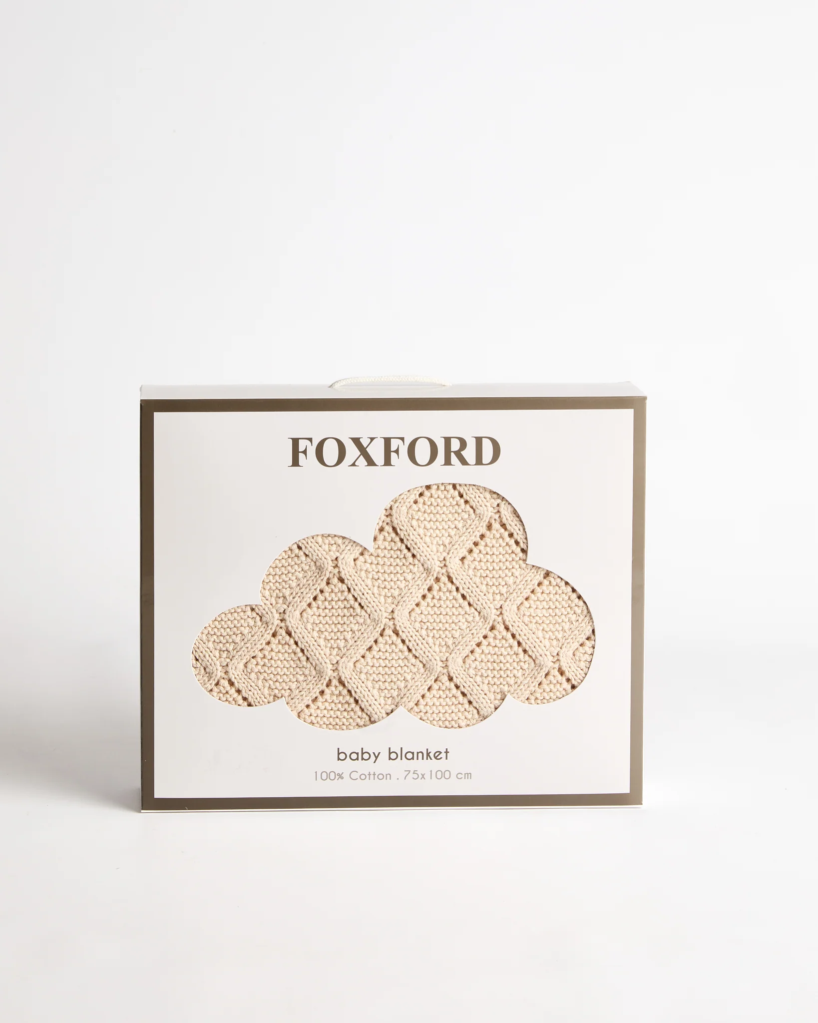 Foxford Cotton Baby Blanket - Cream - Image 3