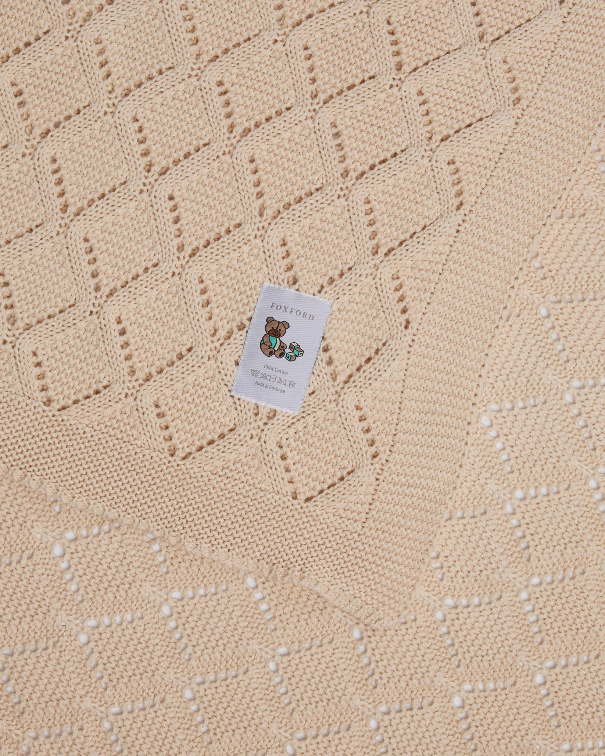 Foxford Cotton Baby Blanket - Cream - Image 4