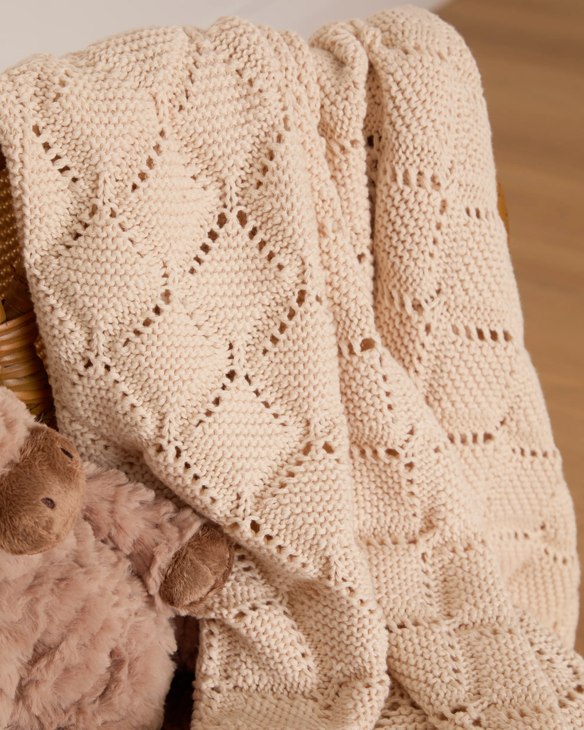 Foxford Cotton Baby Blanket - Cream - Image 9