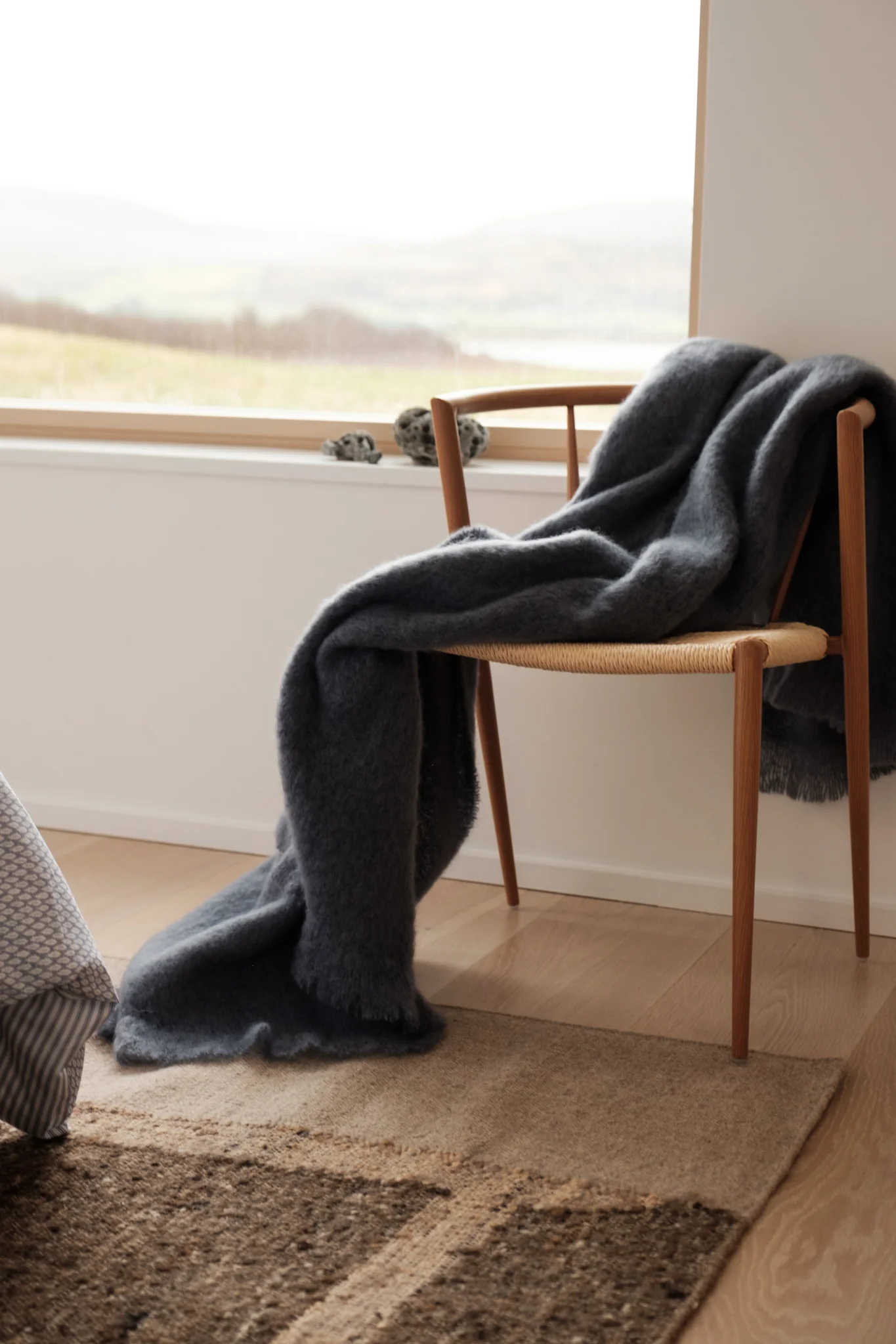 Foxford Hague Blue Mohair Throw - Image 4