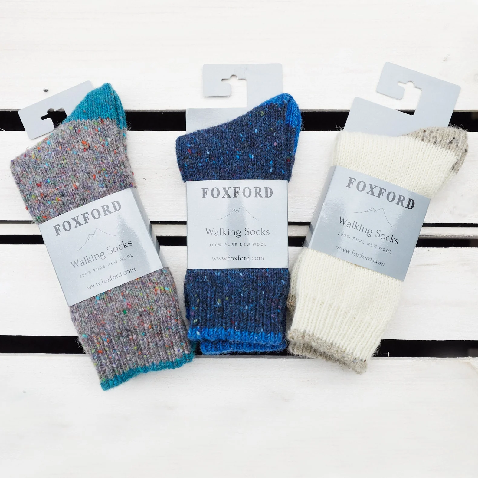 Foxford Mens Walking Socks Ecru - Image 3