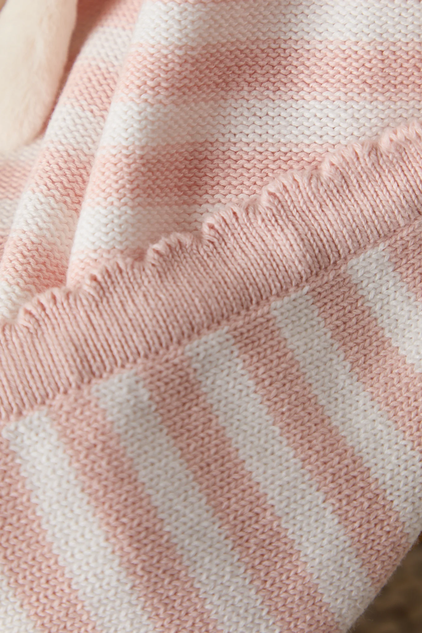 Foxford Pink Stripe Cotton Baby Blanket - Image 8