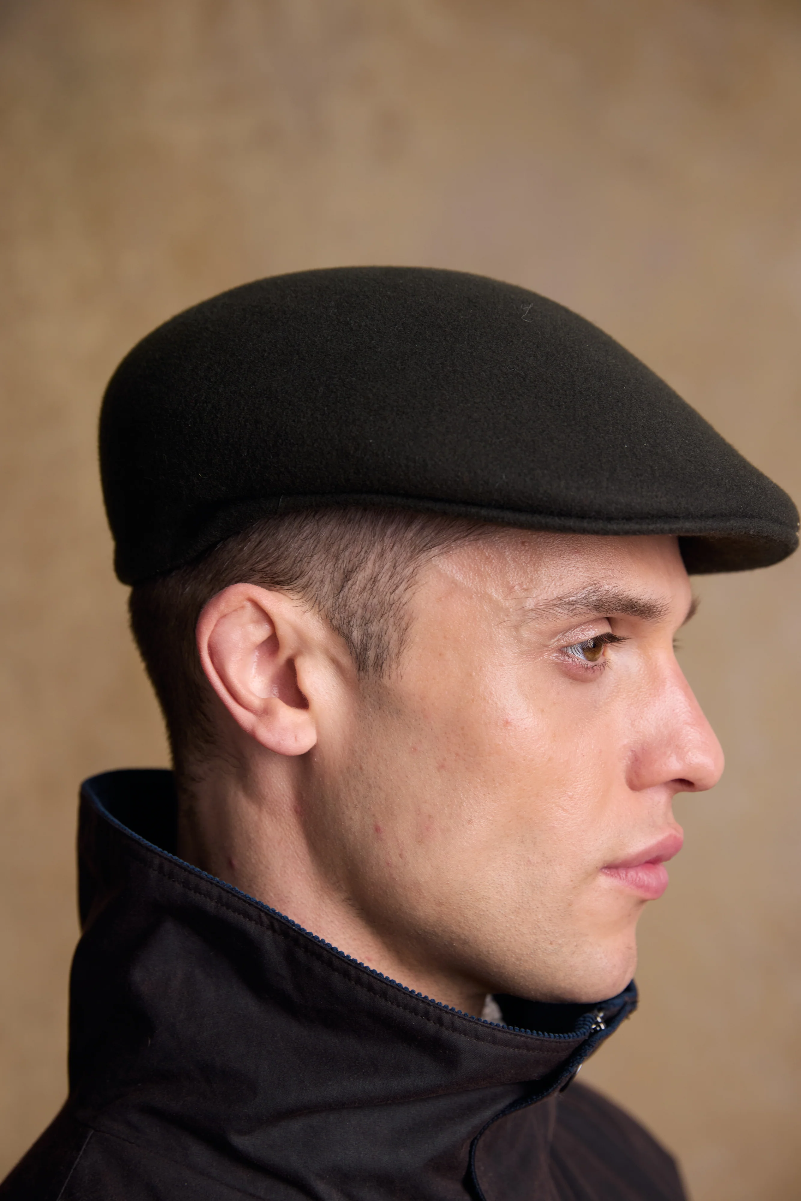 Jack Murphy Galway Felt Flat Cap Olive - Image 3