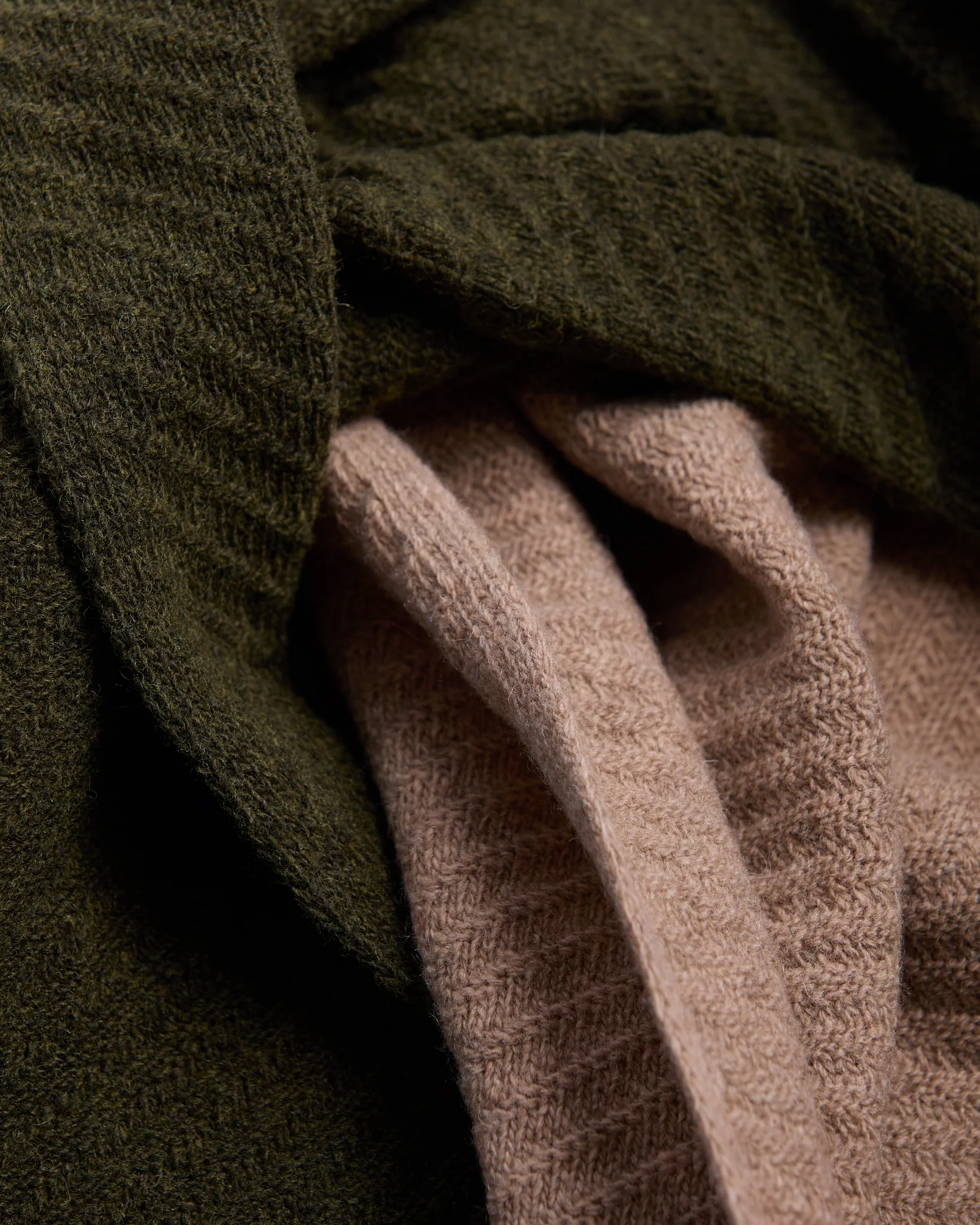 Foxford Brown Knitted Lambswool Scarf - Image 3